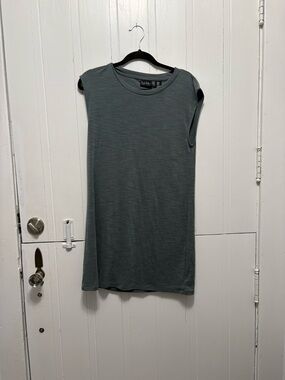 Nicole Miller Sleeveless Tunic Tank in Slate Green